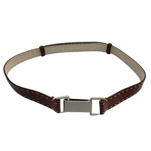ELLEN TRACY Leather Belt Brown One Size